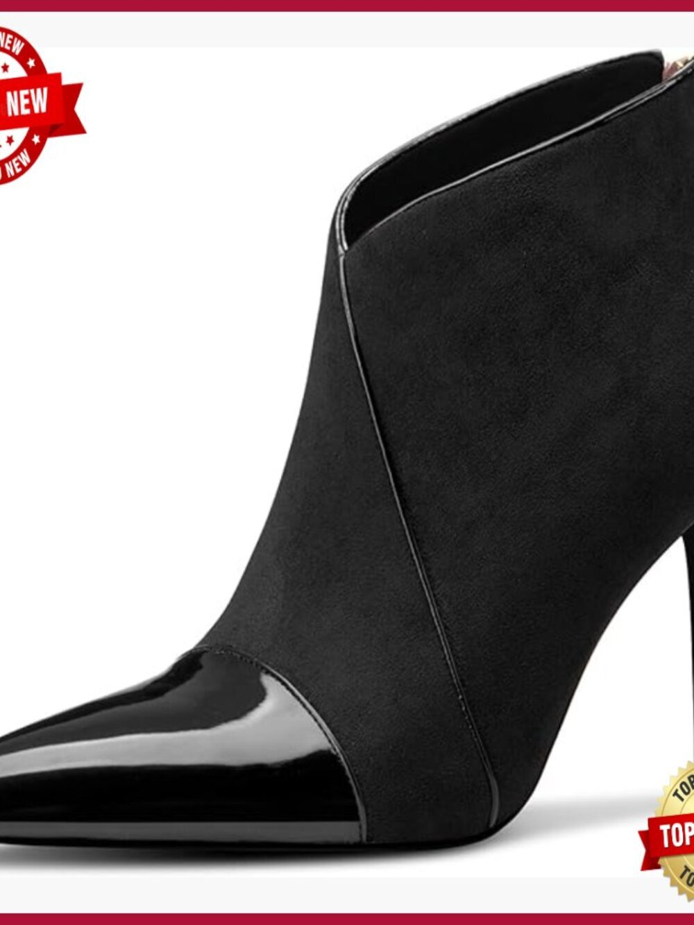 Stiletto High Heel Pointed Toe Ankle Boots Zipper Slip-on Party Dress Boots 3.9